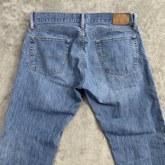 Polo Ralph Lauren Jeans Men 34x29” Blue Wash Cotton Hampton Relaxed Straight - Picture 14 of 15